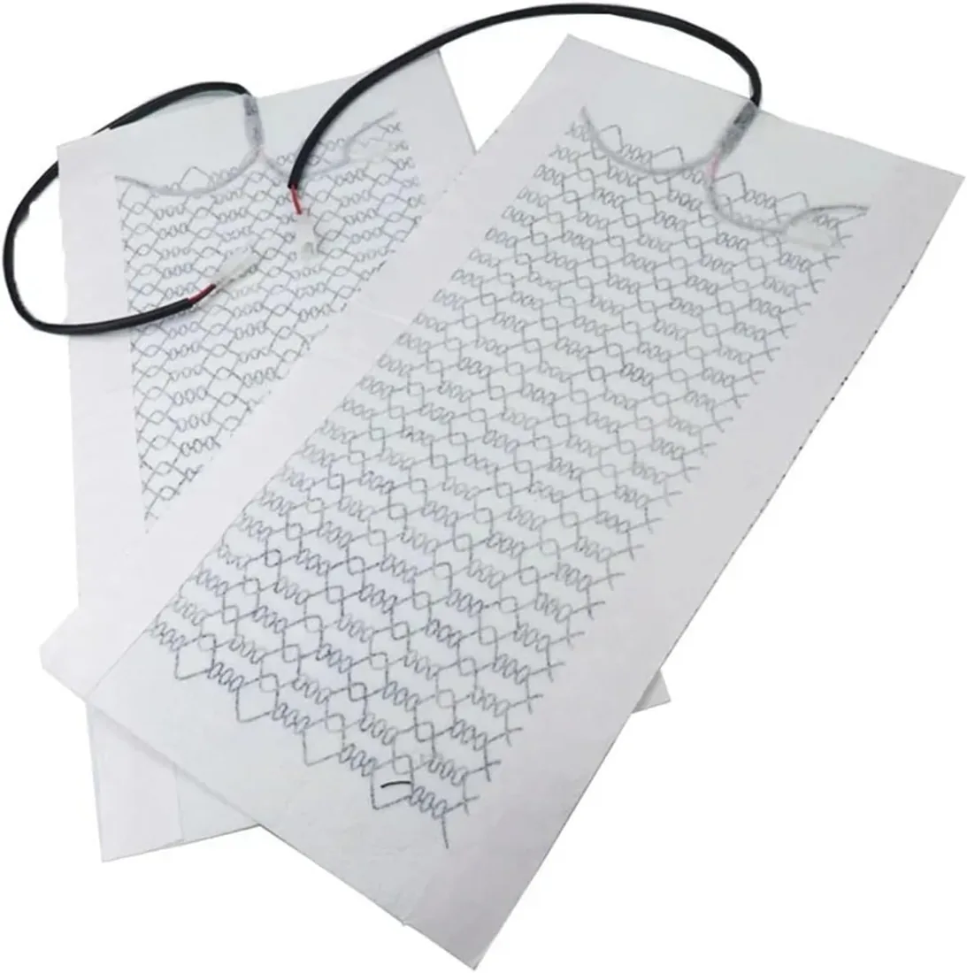 2 asientos, 4 almohadillas, 3 niveles, 12V, funda de asiento con calefacción automática, cojín calentador invierno, calefactables for coche, fibra carbono Universal(Only 2 heat Pads)