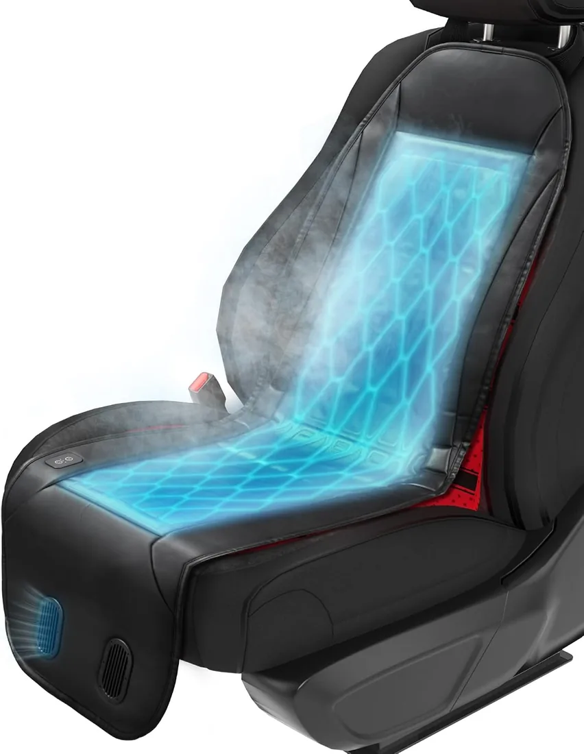 Cojín de Asiento para Coche con refrigeración líquida, 12V/24V Encendedor, 3 Niveles de refrigeración, Universal foto 3
