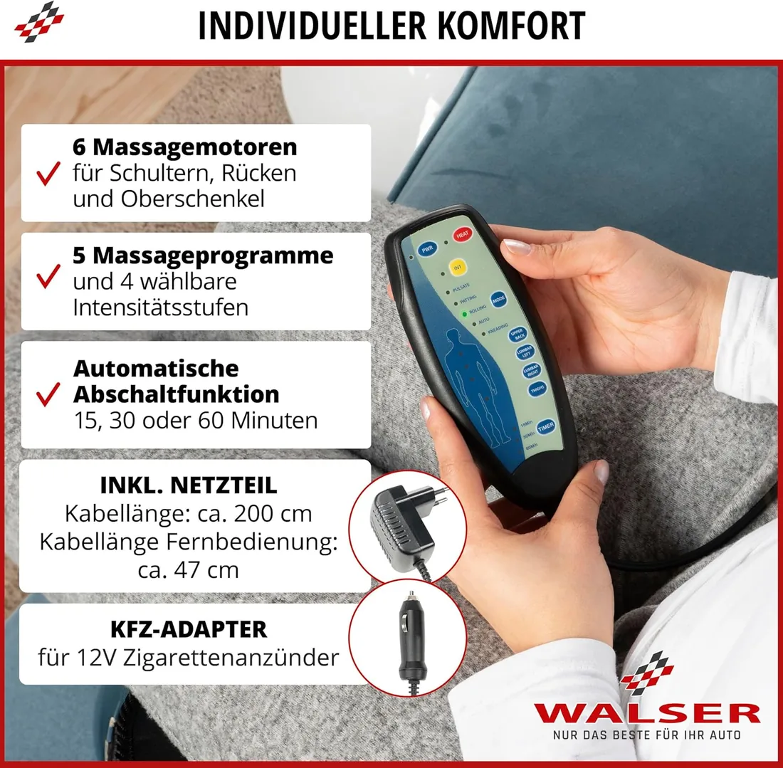 Walser Funda de Asiento Relax Drive con 5 Programas de Masaje foto 3