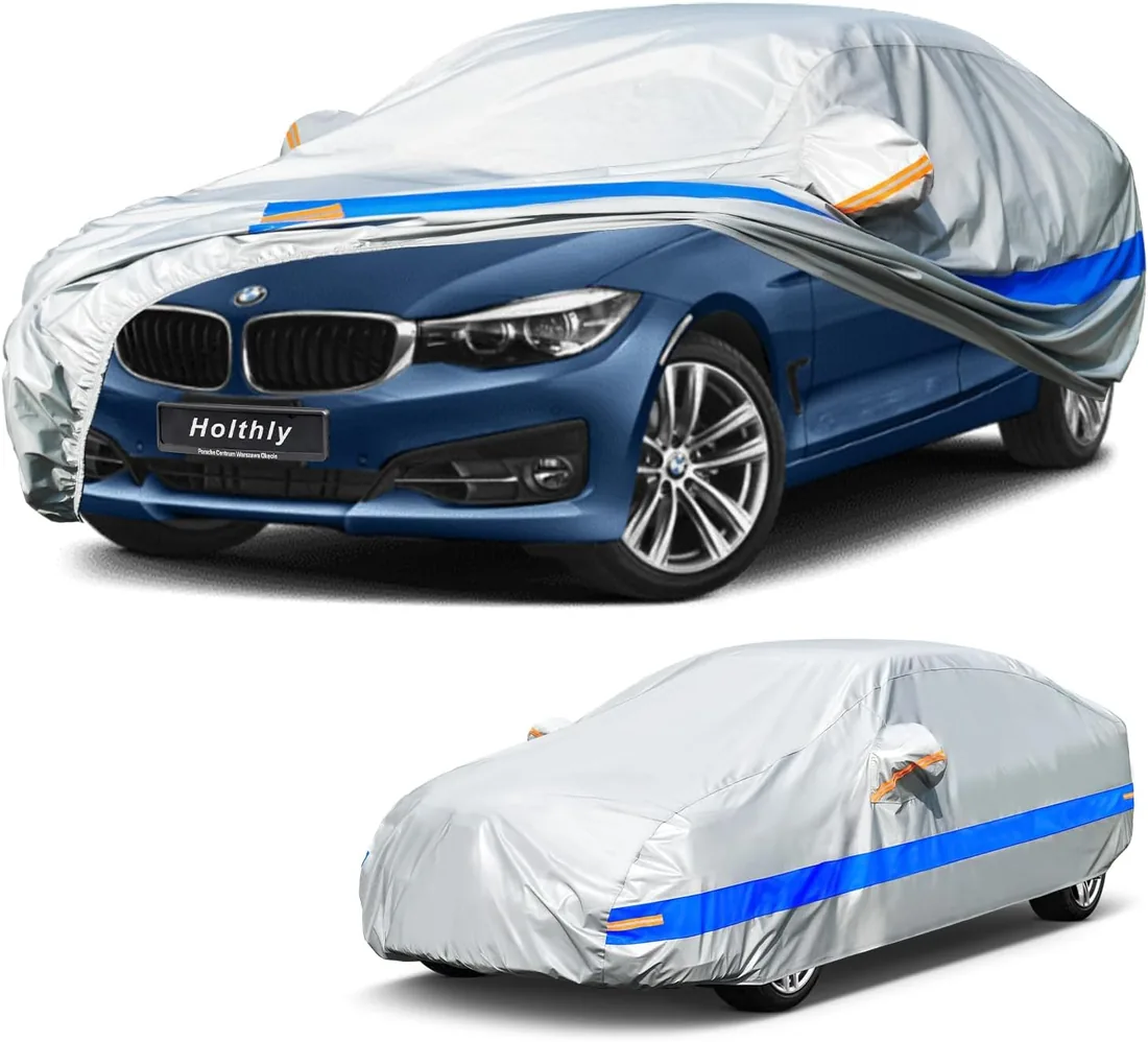 Funda Coche Exterior Impermeable, Cubre Coche de 10 Capas, Cubierta Coche Protector de Sol y Polvo, Capa para Carro Apto para Audi A4 A5, BMW Serie 3, Mercedes Clase C, VW Passat,etc. 3XL foto 3
