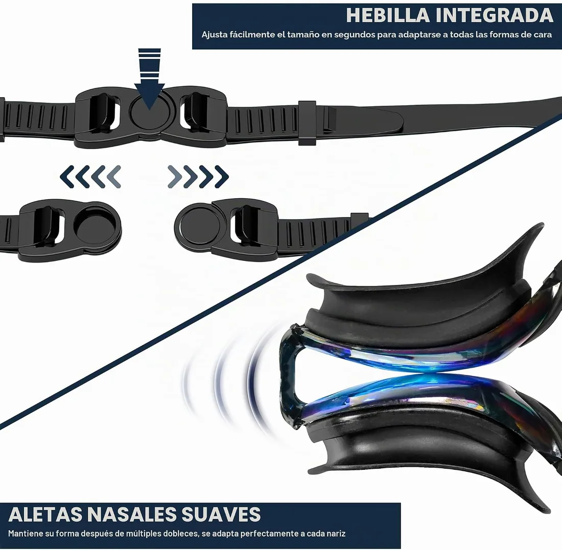 Gafas Natacion Adultos Unisex Antivaho Antifugas Entrenamiento | Gafas Piscina adultos, Antivaho, Antifugas, Lente HD, Protección UV, Ajuste seguro, Sellado de silicona para piscina foto 2