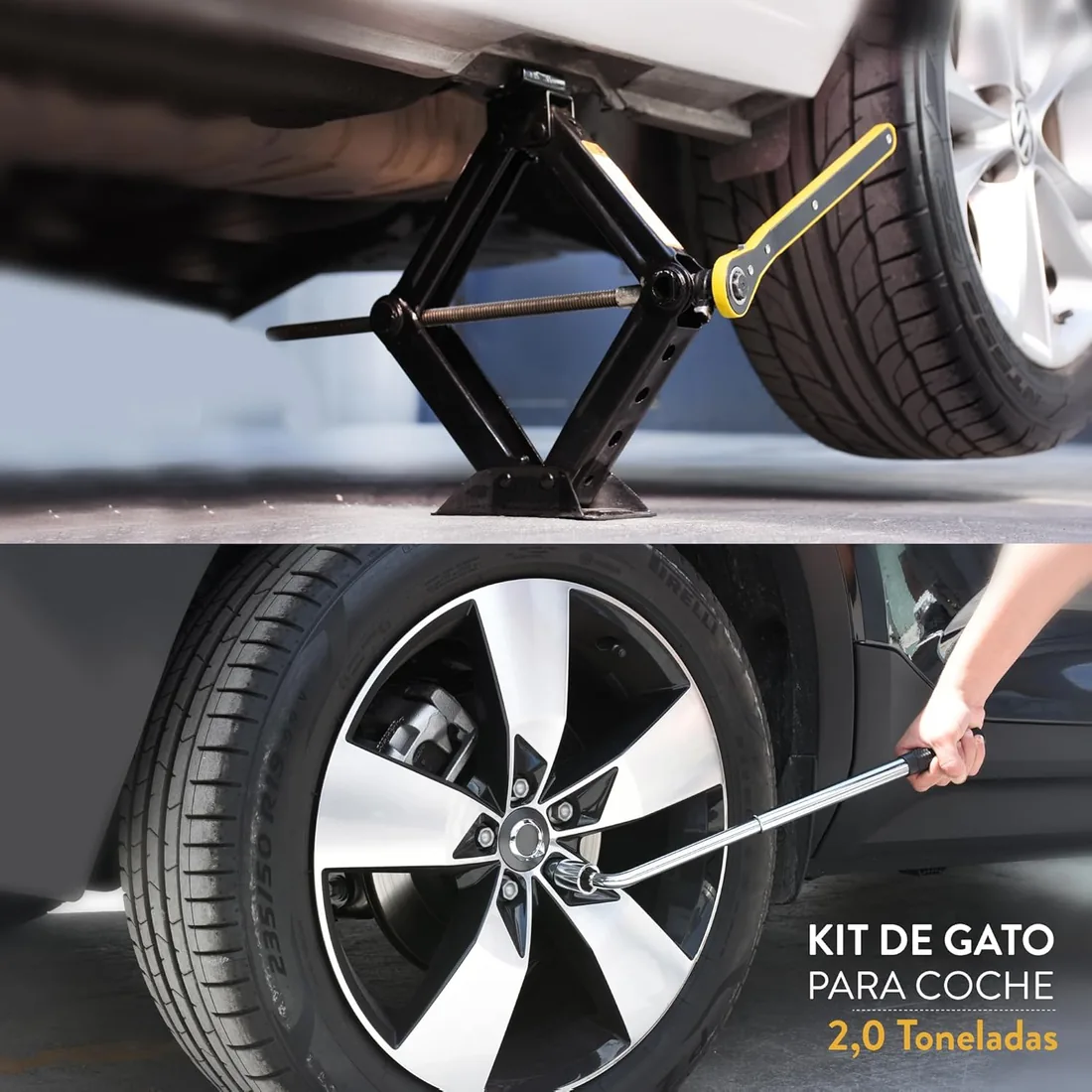 Gato Hidráulico para Coche 2 T | Gato de Tijera para SUV y Coches foto 2