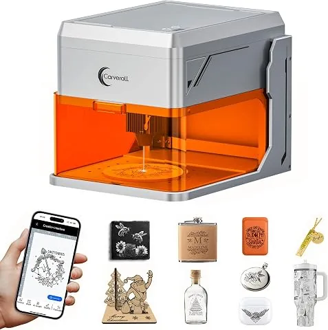 A1 PRO 5W Grabadora Láser Clase 1, Máquina de Grabado Cerrada con Cámara HD, WiFi y Software con IA, Precisión de 0,01 mm, Portátil para Madera, Cuero, Metal y Vidrio