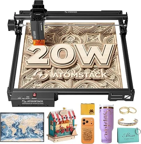 ATOMSTACK SWIFT A20 PRO V2 20W Grabadora Láser Área de Grabado: 410×380 mm Cortadora Láser de Alta Precisión Para Regalos Personalizados Madera Metal Acrílico Cuero (SWIFT A20 PRO V2 20W Negro) foto 3