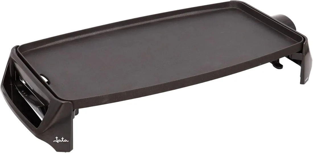 Jata Gr195 Plancha de Asar Cocina Por Igual en Toda La Superficie 46 X 25 Cm Antiadherente Libre de Pfoa Muy Resistente Al Rayado Fácil Limpieza con Bandeja Colectora de Salsas, 2200 W, Color Negro foto 3
