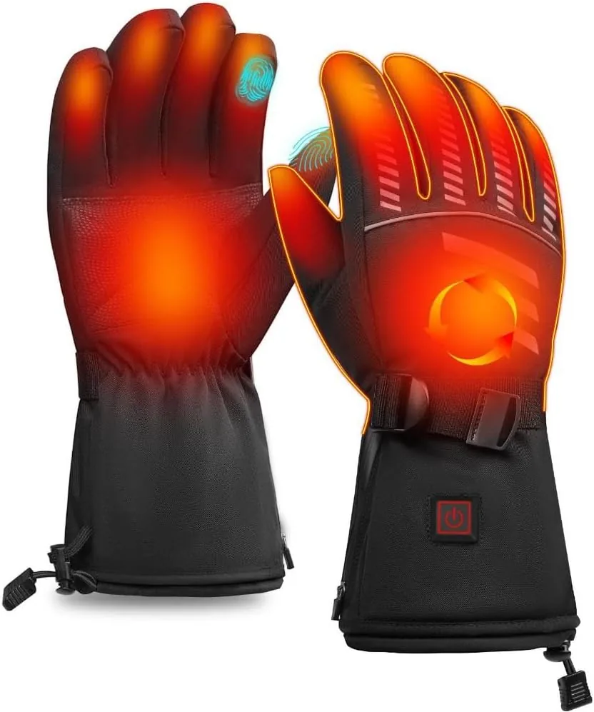 Guantes Calefactables Eléctricos con Batería Recargables para Hombre y Mujer, Guantes Térmicos Invierno con Calefacción Rápida, Táctiles para Moto, Esquí, Senderismo, Caza