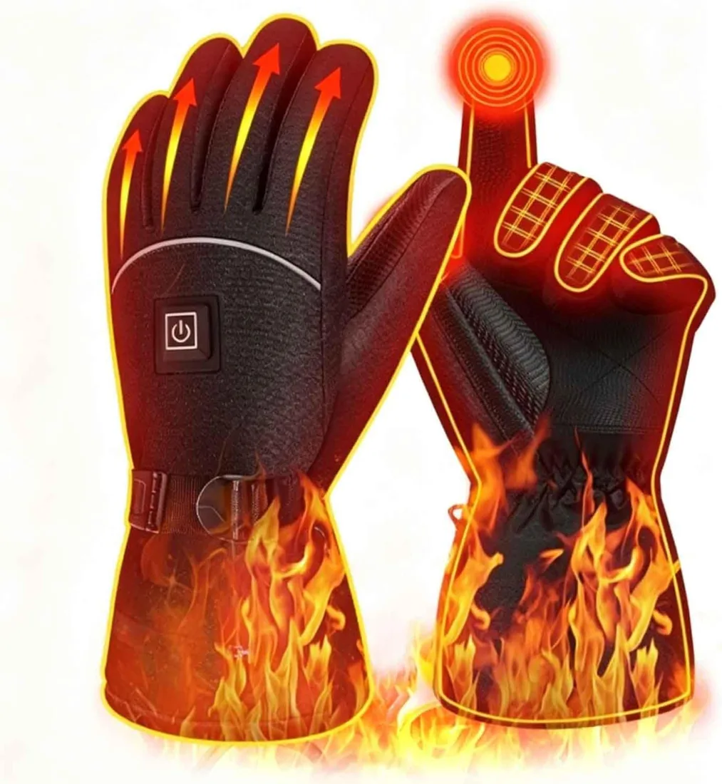 Guantes calefactables para Hombre y Mujer, táctiles, Impermeables, Calentadores manuales para Escalada, Motociclismo y esquí, 7,4V (4000mAh)