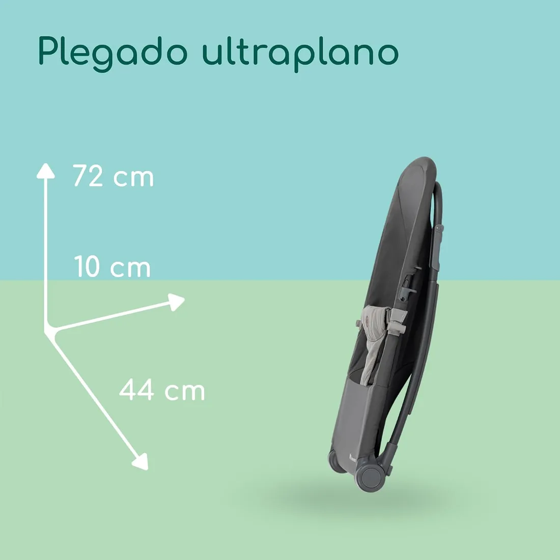 Bebeconfort Aster, Hamaca Bebé, 0–2 años, Ligera (2,7 kg), Portátil, Ultracompacto Plegable, Respaldo Regulable, Arco de Juguetes Extraíble, Arnés de 3 puntos, Modo Fijo, Tinted Graphite foto 3