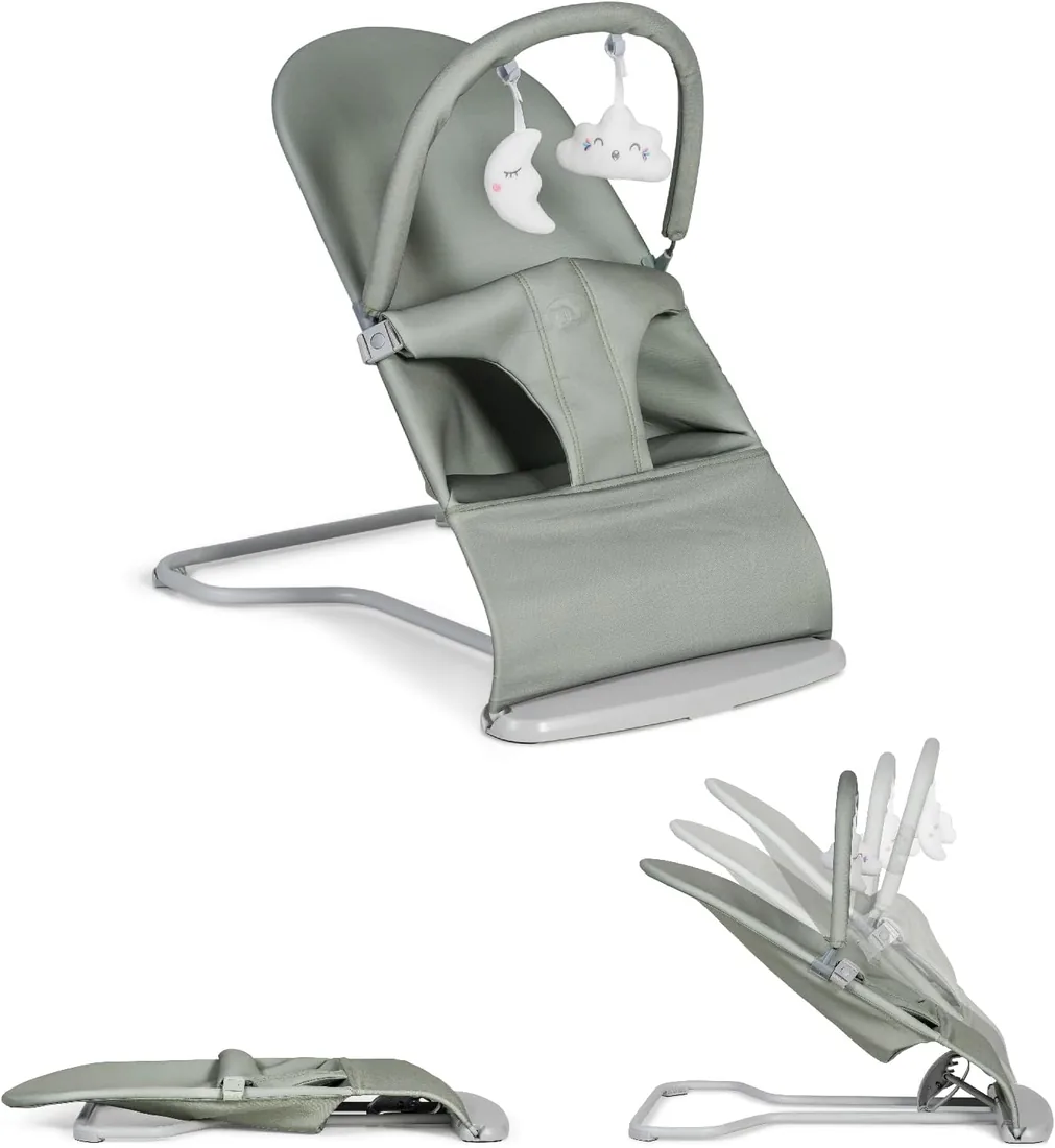 MS BabyWorld – Lullaby – Hamaca para Bebé 2 en 1 | Mecedora y Silla Reclinable | Vaivén Natural | Plegable | Arco de Juegos | Vibración Suave | Para Recién Nacidos hasta 9 kg