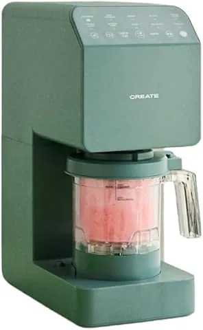 CREATE/ICE CREAM MAKER STUDIO/Heladera multifunción 600 ml 3 tarrinas verde sage/Tapa cierre magnético, 11 programas, cuchillas extraíbles, 3 contenedores, 800W