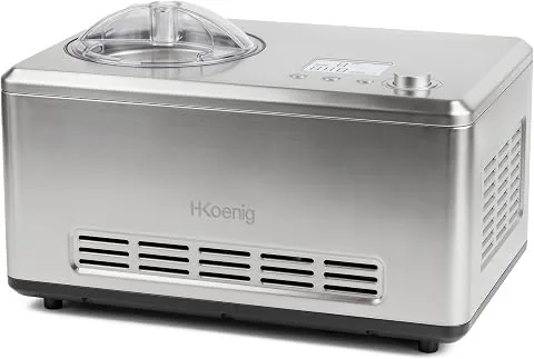 H.Koenig Heladera Profesional HF320, Heladera Eléctrica 2L, 180 W, Enfriadora, Preparación Rápida, Compresor - Yogur helado, Sorbetes y Helados foto 3