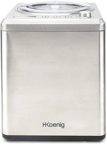 H.Koenig HF340 Máquina Para Hacer Helados Caseros y Sorbetes Profesionales, Heladera Con Compresor, 180 W, 2 Litros, Preparación 30 Mins, Pantalla LCD, Conservación En Frío, Acero Inoxidable foto 3