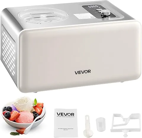 VEVOR Máquina Automática para Hacer Helados 2 L con Compresor Incorporado sin Precongelación Heladera Automática de 3 Modos 425 x 290 x 245 mm con Tapa Transparente para Cocina Doméstica, Blanco foto 2