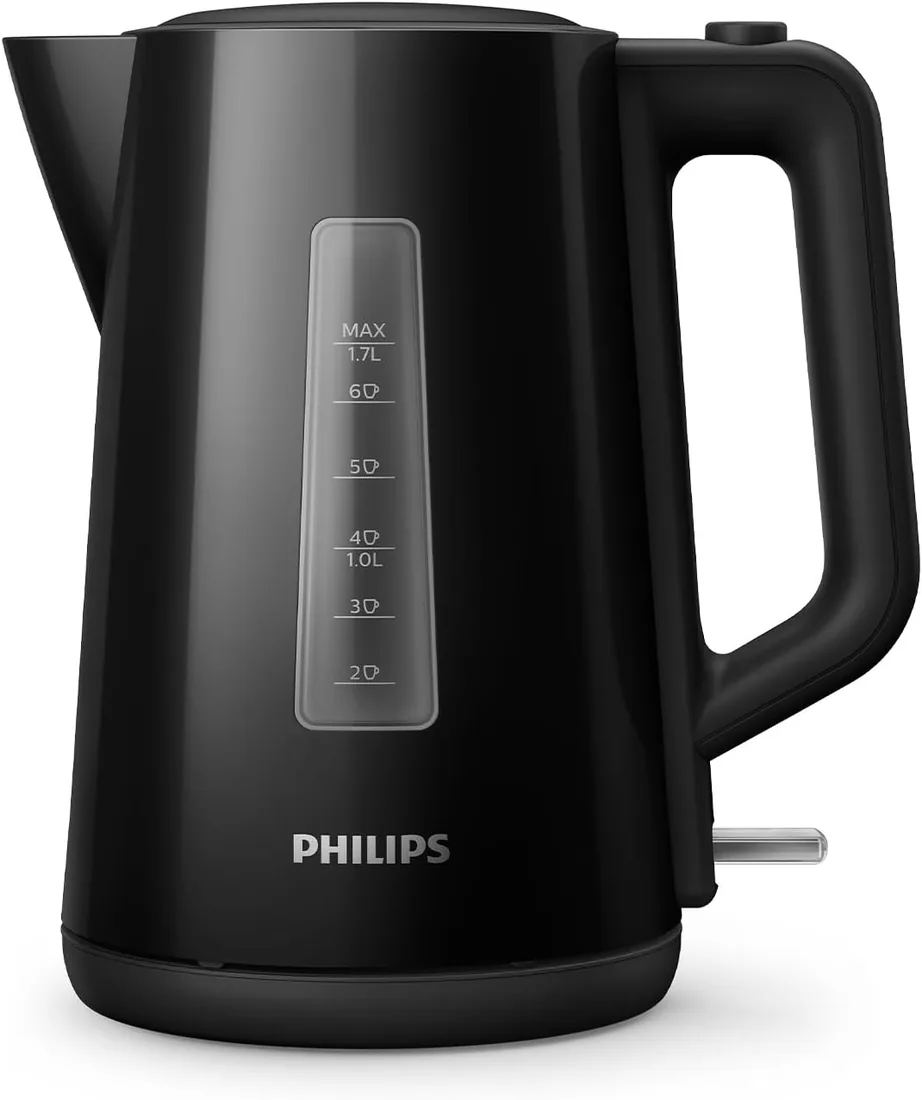 Philips 3000 Hervidor de agua eléctrico 1,7L, Ebullición rápida, Negro