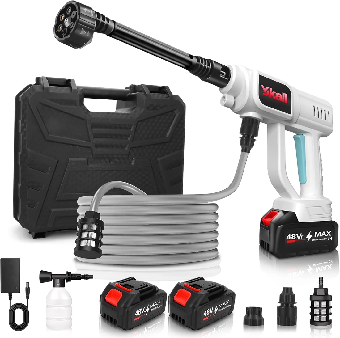 Hidrolimpiadora Inalámbrica 48V 2 Baterías Portátil Boquilla 6 en 1