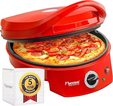 Bestron Horno Grill Eléctrico para Pizza, Viva Italia, Calor Superior e Inferior, Hasta 230°C, 1800 W, Rojo foto 2