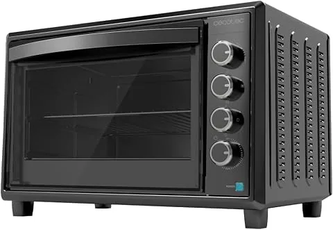 Cecotec Horno Convección de Sobremesa de 60 Litros Bake&Toast 6090 Black Gyro. 2200 W, Luz Interior, 12 Funciones, Temperatura hasta 230º, Puerta de doble Cristal, Incluye Rustidor Giratorio