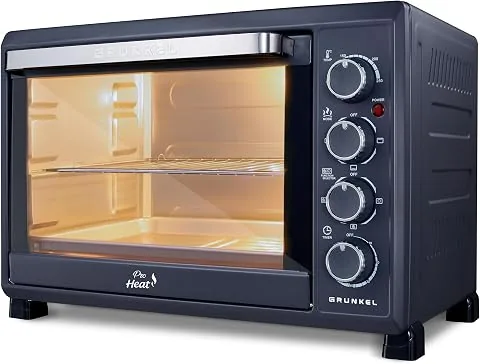 GRUNKEL - Horno Eléctrico con Convección HR-38PRO 2000W | Capacidad Amplia | Resistencia en M | Temperatura 100–230 °C | Doble Cristal | Temporizador 60 Min | Acero Inoxidable | Luz Independiente foto 2
