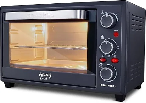 Grunkel Horno eléctrico multifunción de sobremesa de 28L con 3 funciones de calor, ventilador de convección, luz interior y selector de temperatura hasta 230ºC. Temporizador hasta 60 min - 1600W foto 2