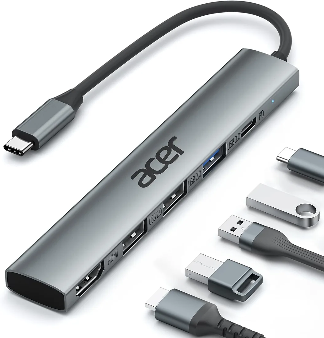 acer Hub USB C 5 en 1, Ataptador USB C a HDMI 4K