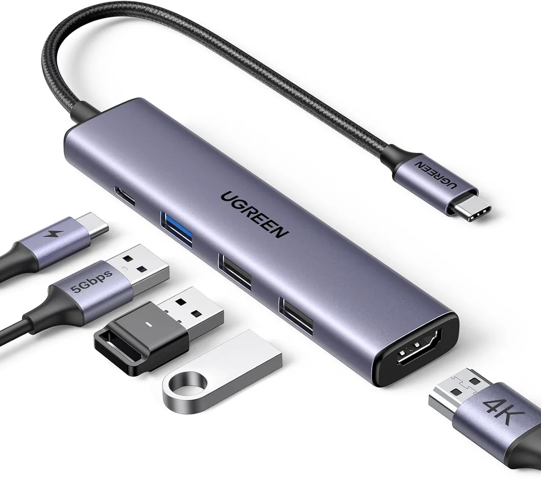 UGREEN Revodok 105 Hub USB C 5 en 1 Adaptador de USB-C a HDMI