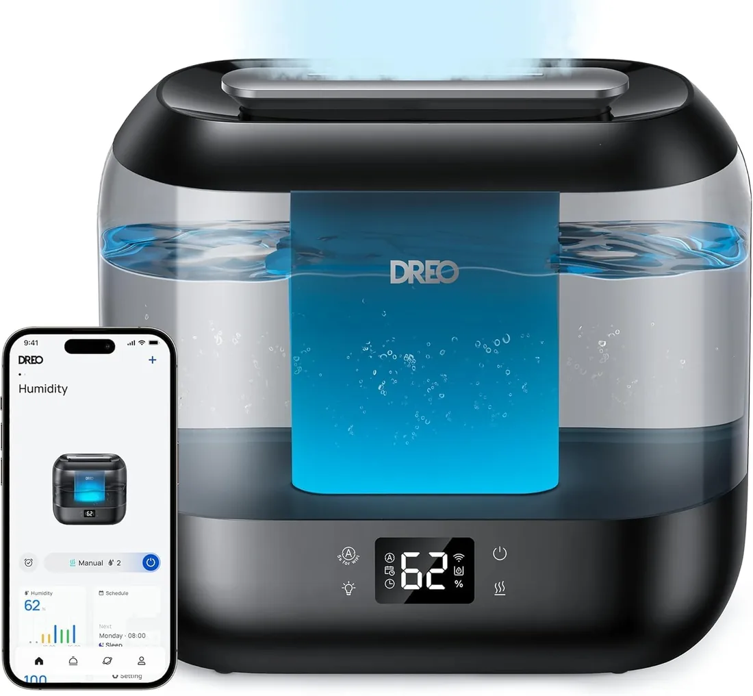 Dreo Humidificador inteligentes para dormitorio, humidificador de vapor frío de 4 litros con difusor de aceite y luz nocturna, 32 horas de autonomía, humidificadorsilenciosos para el hogar, la oficina foto 2