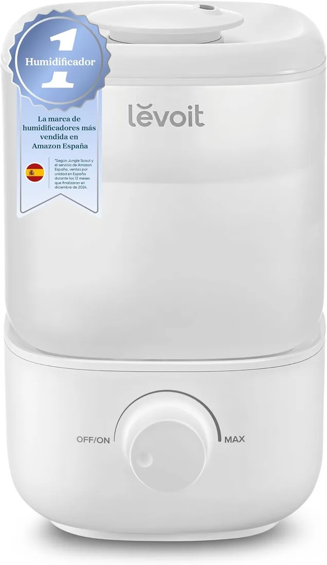 Levoit Humidificador, 23dB, Sin BPA, Classic 160, Blanco | Humidificador Bebés, 2,5L Hasta 25H, Boquilla 360°, Apagado Automático, 17W, Llenado Superior, Sin BPA