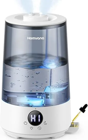 Homvana Top-Fill 3.6L Humidificador Bebes Mocosy Tos, Cool Mist(Gris) | 34 Horas de Funcionamiento, con Bandeja de Aroma, foto 2