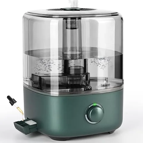 Humidificador ultrasónico para dormitorio de 5 L, 28 dB, silencioso, con boquilla giratoria de 360°, para habitación infantil, oficina, plantas de bebé, color verde