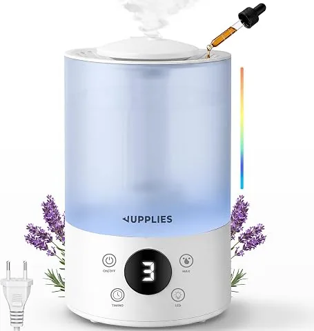 JUPPLIES Humidificador Ultrasónico Inteligente 4L | 3 Niveles, Temporizador 8h, Luz LED Nocturna, Dob foto 2