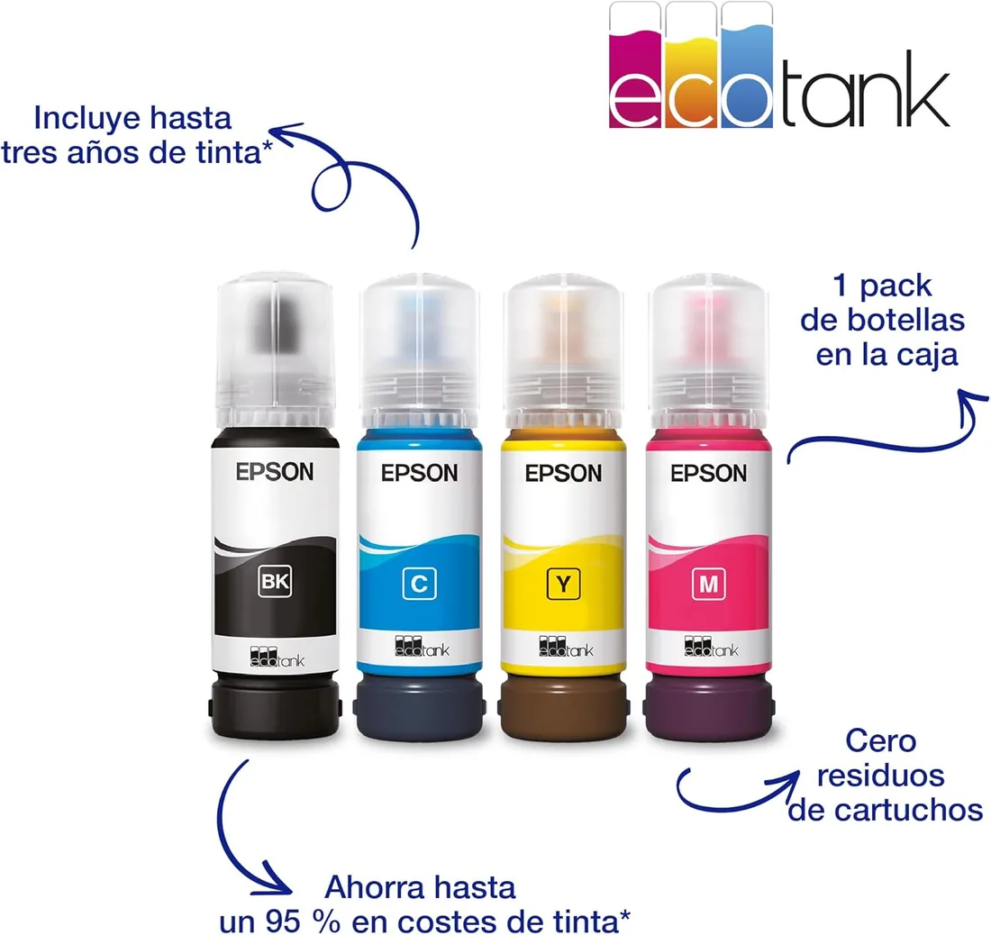 Epson Impresora multifunción EcoTank ET-2862 A4 con depósito de Tinta, conexión Wi-Fi y hasta 3 años de Tinta incluida foto 3