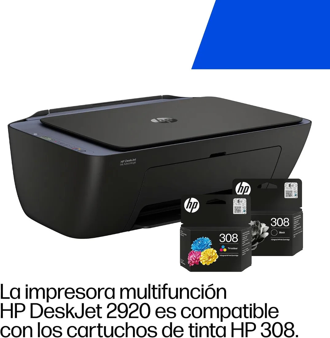HP DeskJet 2920, Impresora Multifunción de Inyección de Tinta a Color | Wi-Fi de Doble Banda, Panel LCD, HP Smart App, Impresión, Copia y Escaneo, 3 Meses de Instant Ink incluidos, Negro foto 3