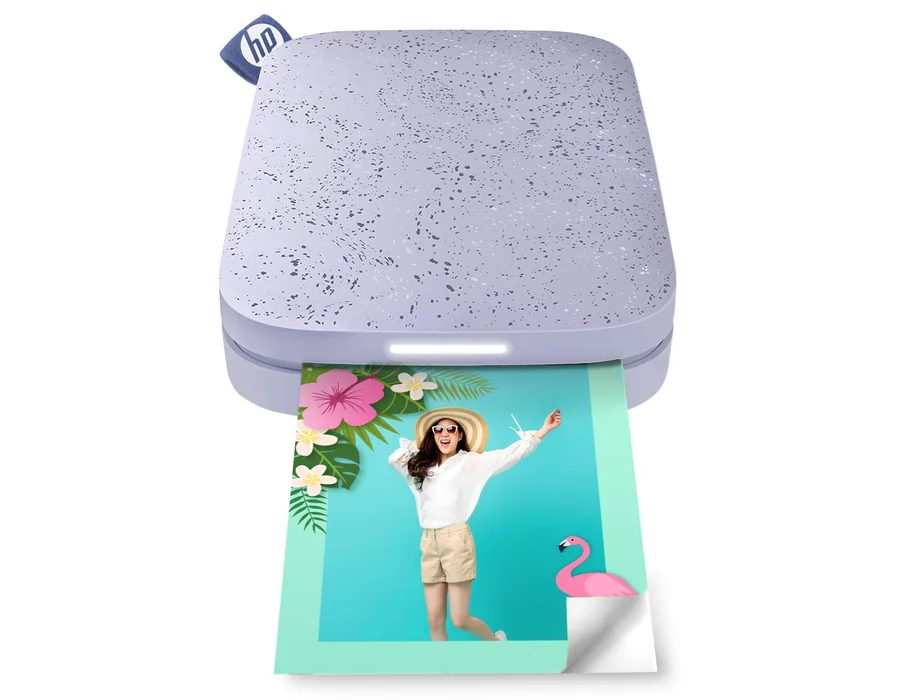 HP Sprocket 2x3 (5,1 x 7,5 cm) Impresora fotográfica instantánea para Smartphones, Impresora móvil portátil a Color e inalámbrica, Fotos Zink con Reverso Adhesivo, Color Púrpura. — Ref. 2QDX