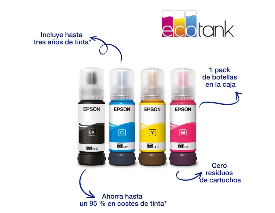 Epson Impresora multifunción EcoTank ET-2862 A4 con depósito de Tinta, conexión Wi-Fi y hasta 3 años de Tinta incluida foto 3