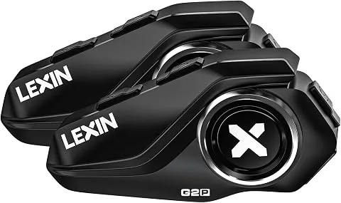 LEXIN 2X G2P Intercomunicador Casco Moto Bluetooth,4 Cubiertas Reemplazable | Reducción de Ruido DSP/CVC, Emparejamiento U