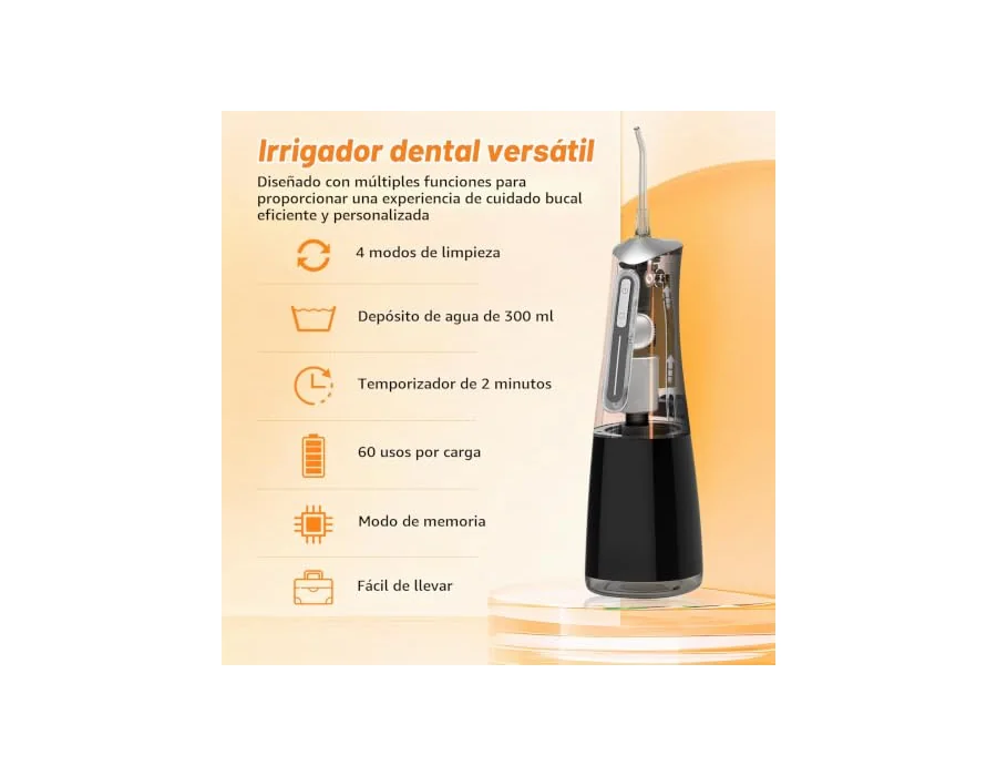FlossJet Irrigador Dental Inalámbrico Irrigador Bucal Portatil 4 Modos foto 3