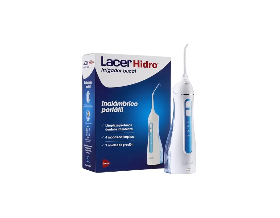 LACER HIDRO - Irrigador Bucal Portátil e Inalámbrico, con 2 Recambios, Limpieza Interdental Rápida y Eficaz, 4 Modos de Limpieza, 7 Niveles de Presión, Diseño Ergonómico y Compacto foto 2
