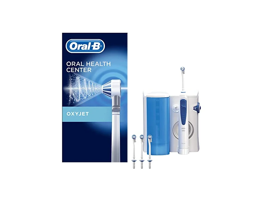 Oral-B, Sistema de Limpieza Irrigador Bucal con Tecnología Braun, 4 Cabezales, Blanco/Azul foto 2