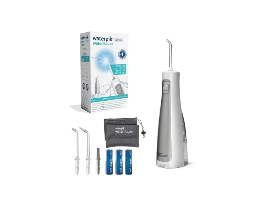 Waterpik Irrigador Inalámbrico con Agua a Presión Portátil con Batería Resistente al Agua para Eliminación de Placa Dental, Ideal para Viajar, Baños Pequeños y Usar en la Ducha, Ne