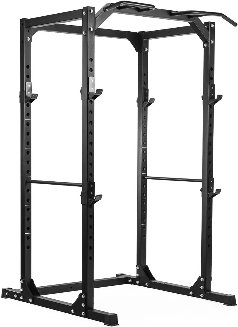 Dione - Squat Rack - Estructura de acero de 60 x 60 mm - Fitness Power Rack Jaula - Barra de dominadas - Soporta hasta 250 kg