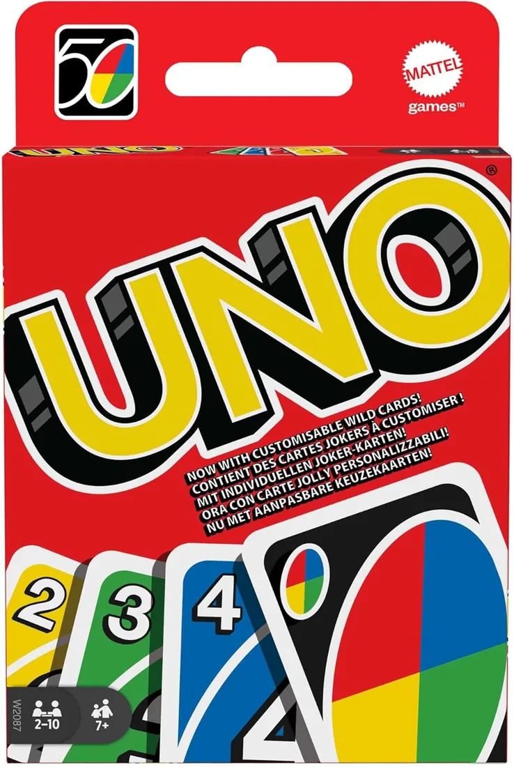 Mattel Games - UNO Original - Juego de Cartas Familiar - Clásico - Baraja Multicolor de 112 Cartas - De 2 a 10 Jugadores - para Niños y Adultos - Regalo para 7+ Años, W2087 foto 2