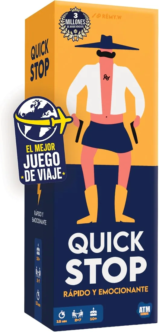 QuickStop - Juegos de Mesa para Familia y Amigos - Dinámico y Divertido - De 2 a 7 Jugadores - Gran Premio del Juguete 2024 - Regalo Original | Juego de Viaje