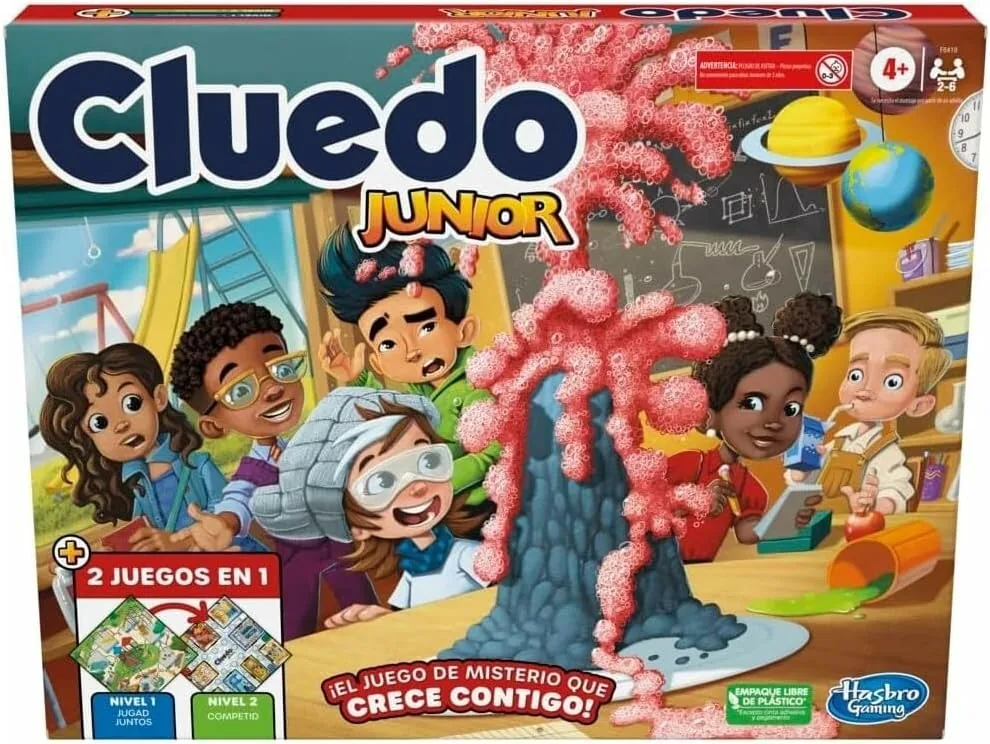 Hasbro Gaming Cluedo Junior, Juego de Mesa 2 en 1, Diversión con Amigos y Familia, Regalo para Niños y Niñas a Partir de 4 Años, Juguete de Detectives, Tablero de Colegio foto 3