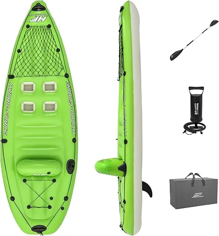 Bestway Kayak Inflable Hydro-Force Koracle, Juego Completo para Pesca con Bomba de Mano, Remo y Bolsa de Almacenamiento, Capacidad para 1 Persona, Varios Estilos foto 3