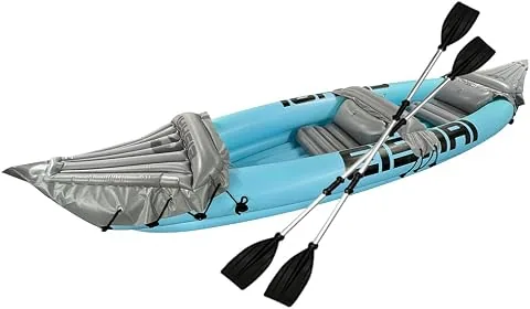 Kayak hinchable Flow para 2 personas, material de PVC resistente, incluye dos remos, bomba, kit de reparación e instrucciones de montaje, perfecto para lagos y ríos foto 3