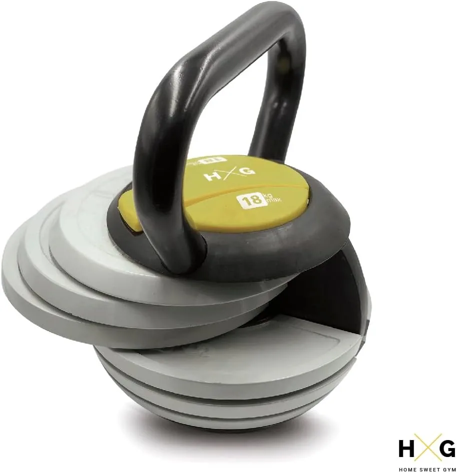 HxG.Kettlebell Ajustable o Pesa Rusa de 2,5kg a 18 kg de Carga y peso Variable con discos, Juego de pesas rusas, Campana con pesos entrenamiento de fuerza crosstraining foto 3