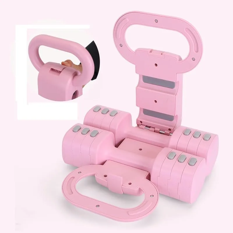 Kettlebell Ajustable 5kg, Barra y Pesa Rusa 2 en 1, para Gimnasio en Casa | Kettlebell 2 en 1 con Barra, 1-5 kg Multifunción, Ahorro de Espacio, para Entrenamiento de Fuerza, Fitness y Gimnasio en Casa