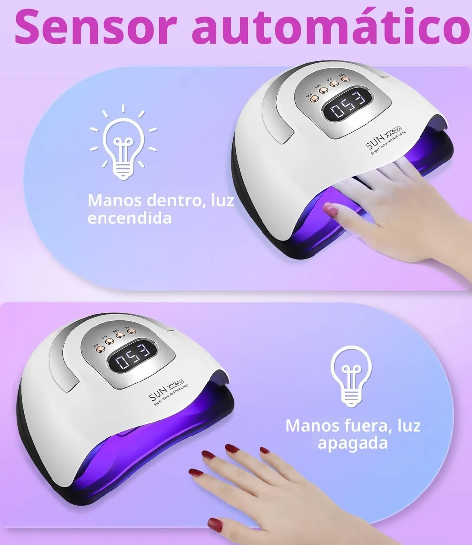 380W Lámpara de Uñas UV LED, 81pcs de cuentas LED Profesional Curado de Esmalte de Gel Secador de Uñas Rápido, con Función de Temporización para Manicura/Pedicure Nail Art en el Hogar y Salón foto 3