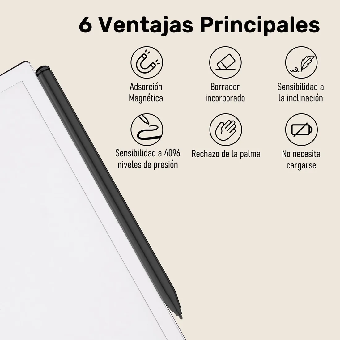 Lápiz para Remarkable 2, EMR Lápiz con Borrador, Nivel de PresióN 4096, Rechazo de Palma y AdsorcióN Magnética, Lápiz Digital Compatible con Kindle Scribe/Remarkable 2/1 foto 2