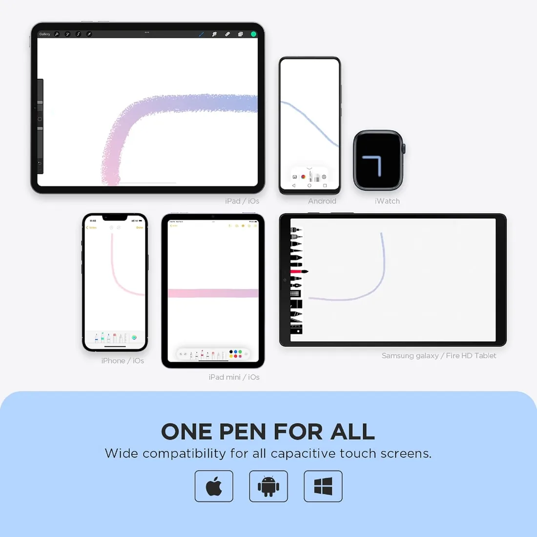 Lapiz Tactil, Lápiz Capacitivo con Punta De Disco y Tapa Magnética Compatible con Todas Las Pantallas Táctiles, Lápices Punteros para Apple iPad Pro/iPad 6/7/8 /iPhone, Samsung Galaxy Tab A7 (White) foto 2